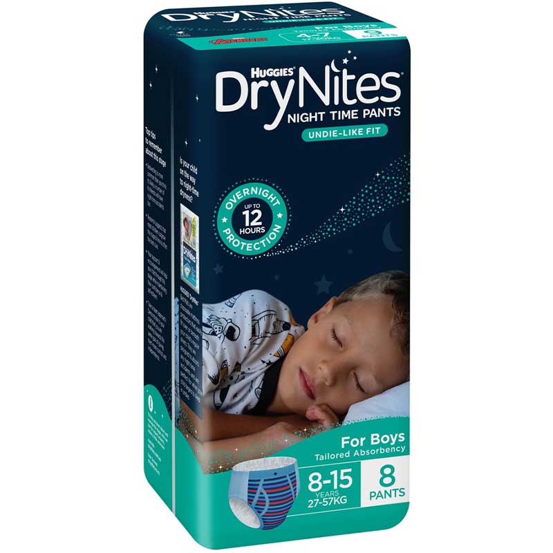 Huggies DryNites Pyjama Pants BOYS Size 8-15 years, 27-57kg