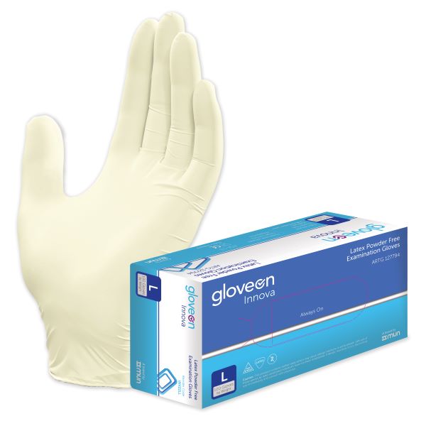 GloveOn Innova Latex Exam Gloves Powder Free | Pack of 100