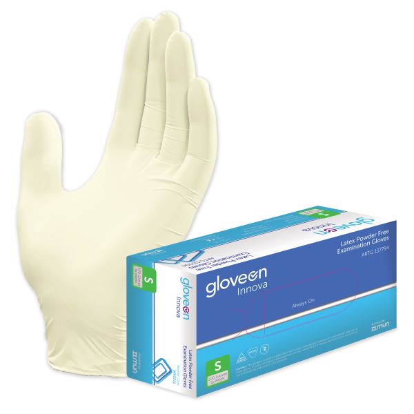 GloveOn Innova Latex Exam Gloves Powder Free | Pack of 100