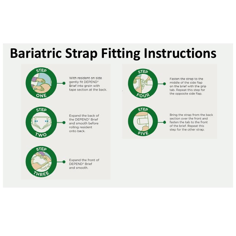 Depend Bariatric Straps | Carton of 80