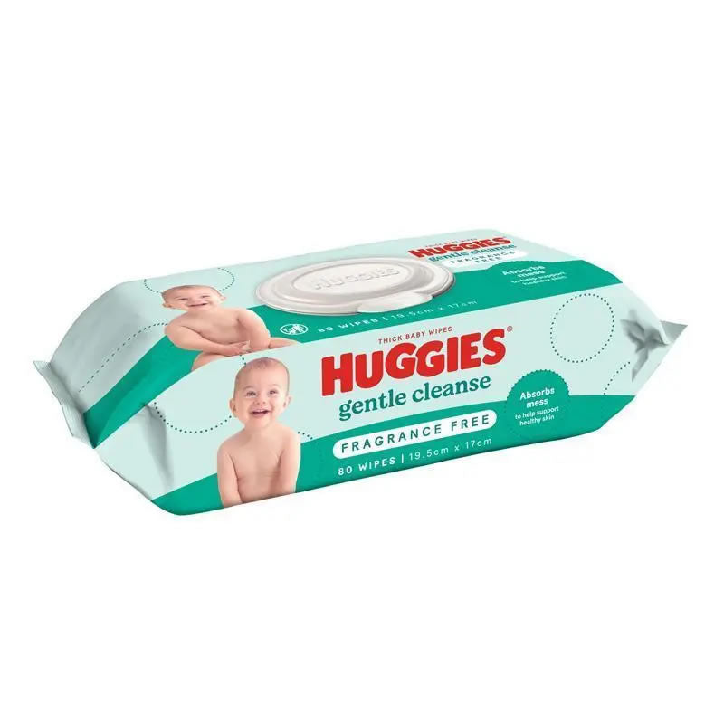Huggies Baby Wipes Unscented Refill 80 pack IncontinenceProducts