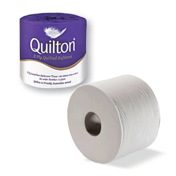 Quilton Super Premium 3 Ply Toilet Paper 190 sheets | Carton of 48 rolls