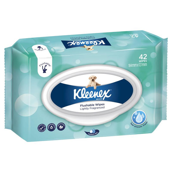 Kleenex Lightly Fragranced Flushable Wipes | Carton of 420 wipes