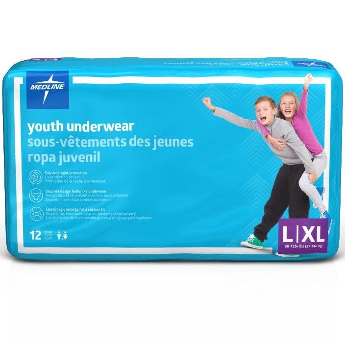 Medline Drytime Disposable Protective Youth Underwear | Carton