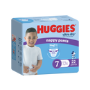 Huggies Ultra Dry Nappy Pants for Boys Size 7 (17kg & Over) | Pack of 22