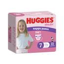 Huggies Ultra Dry Nappy Pants for Girls Size 7 (17kg & Over) | Pack of 22