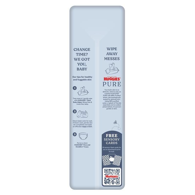 Huggies Pure & Sensitive Nappies Newborn Size 2 (4-8kg) | Pack of 74