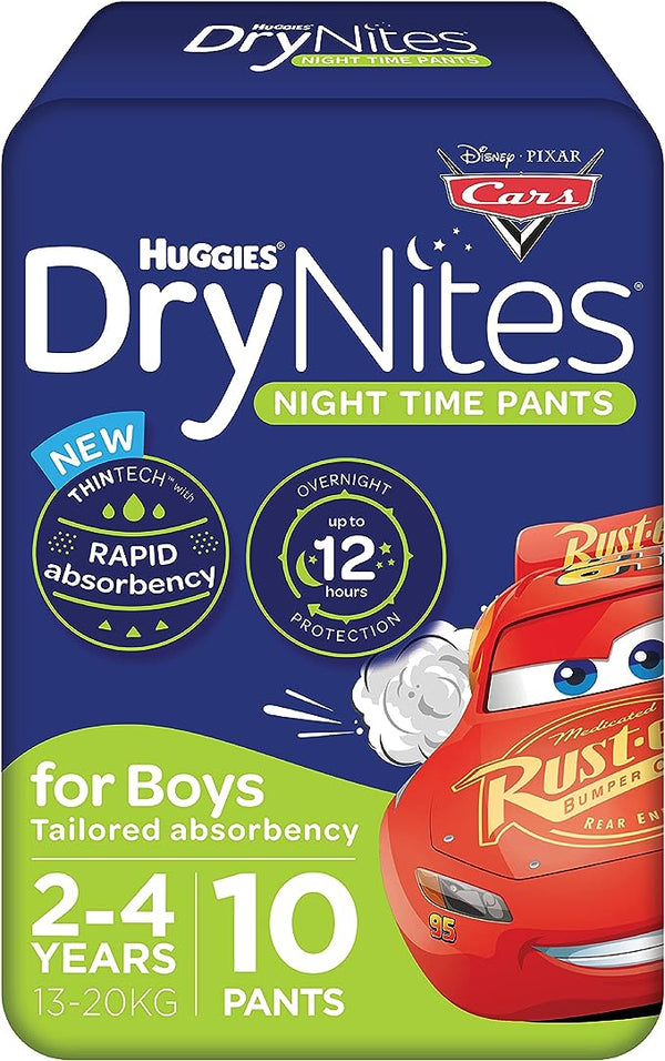 Huggies DryNites Pyjama Pants for BOYS Size 2-4 years, 13-20kg | Pack of 10
