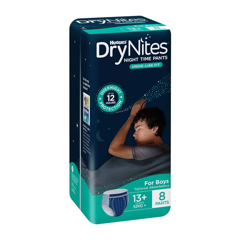 Huggies DryNites Night Time Pants for Boys 13+ Years (52kg+) | Pack of 8