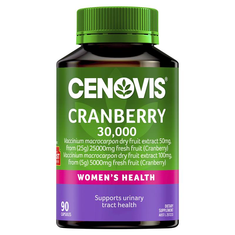 Cenovis Cranberry 30,000 for Women's Health | Bottle of 90 Capsules