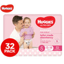 Huggies Ultra Dry Nappies for Girls Size 5 Walker (13-18kg) | Pack of 32