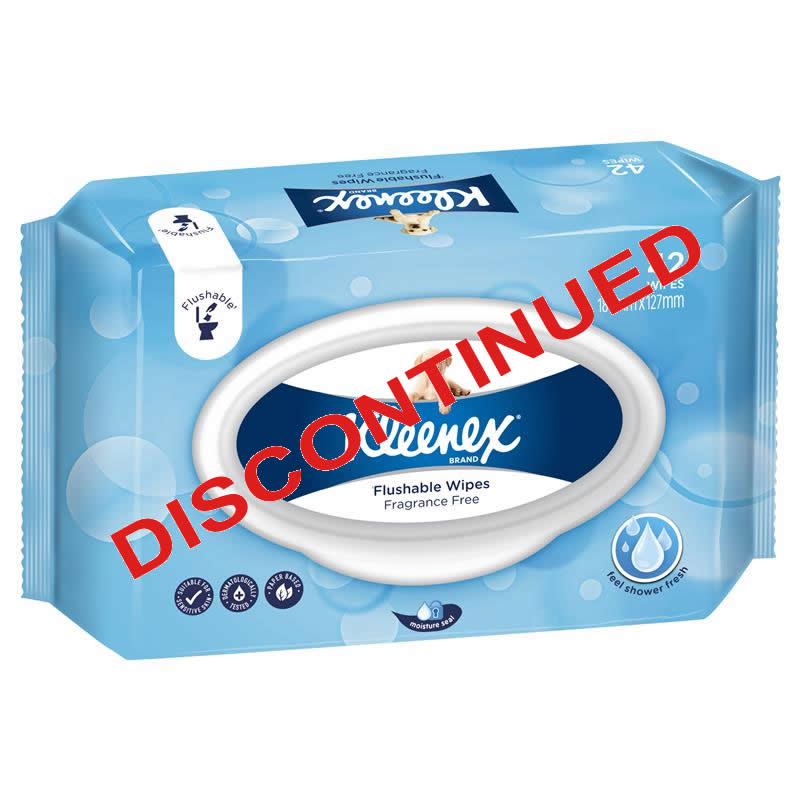 Kleenex Fragrance Free Flushable Wipes, 42 pack