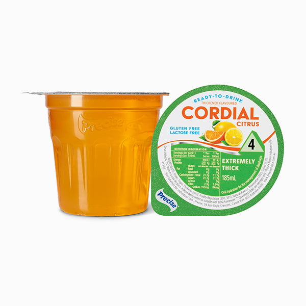Precise Ready-To-Drink Extremely Thick/Level 4 Cordial 185mL Cups | Carton of 12
