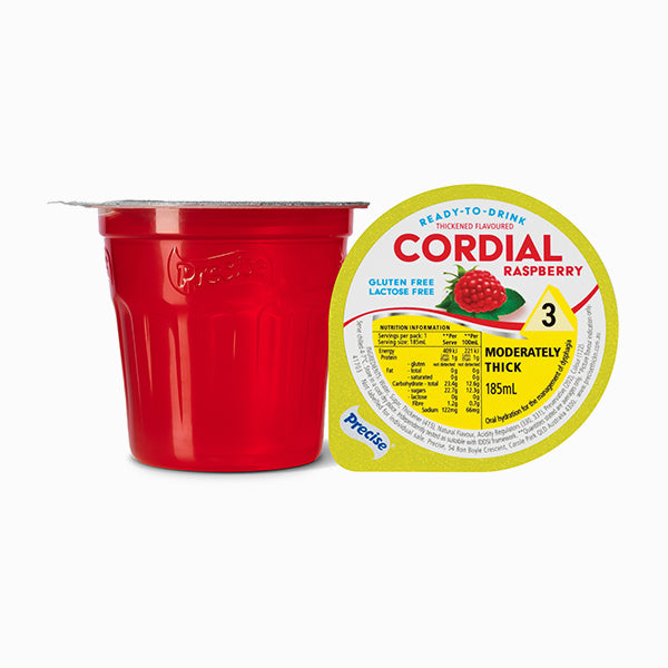 Precise Ready-To-Drink Moderately Thick/Level 3 Cordial 185mL Cups | Carton of 12