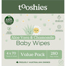 tooshies Aloe Vera & Chamomile Baby Wipes Pack of 280 alternate product view