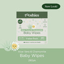 tooshies Aloe Vera & Chamomile Baby Wipes Pack of 280 additional product view