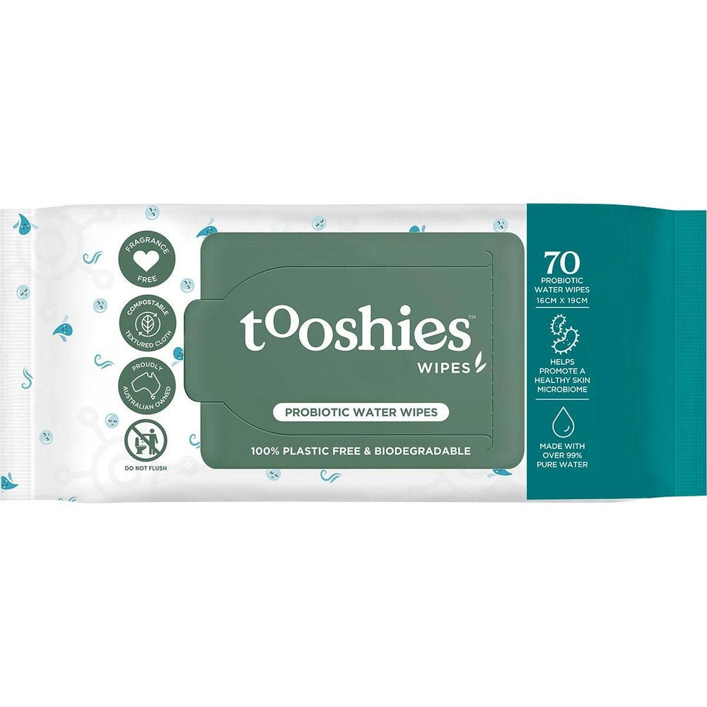 tooshies Probiotic Water Wipes 70 Pack | Plastic Free