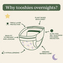 tooshies Overnights Organic Bamboo Nappies 2-4 years 13-18kg fit feature