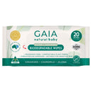 GAIA Natural Baby Water Wipes + Ceramides Pack of 20 front product view