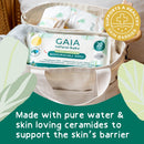 GAIA Natural Baby Water Wipes + Ceramides Pack of 20 skin barrier feature view