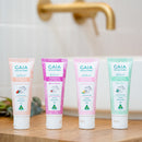 GAIA Natural Baby Probiotic Toothpaste 50g four flavour range product view