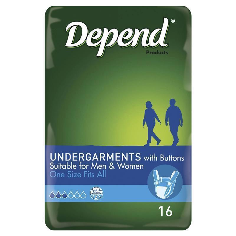 Depend Undergarments with Buttons | Carton of 64