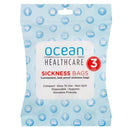 Ocean Healthcare Sickness Bags 3 Pack front product view
