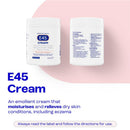 E45 Cream For Dry Skin Tub 500g product information graphic 3