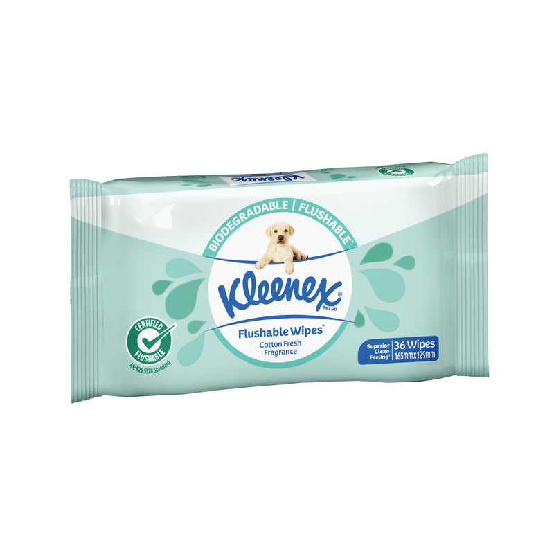 Kleenex Cotton Fresh Flushable Wipes 36 Pack