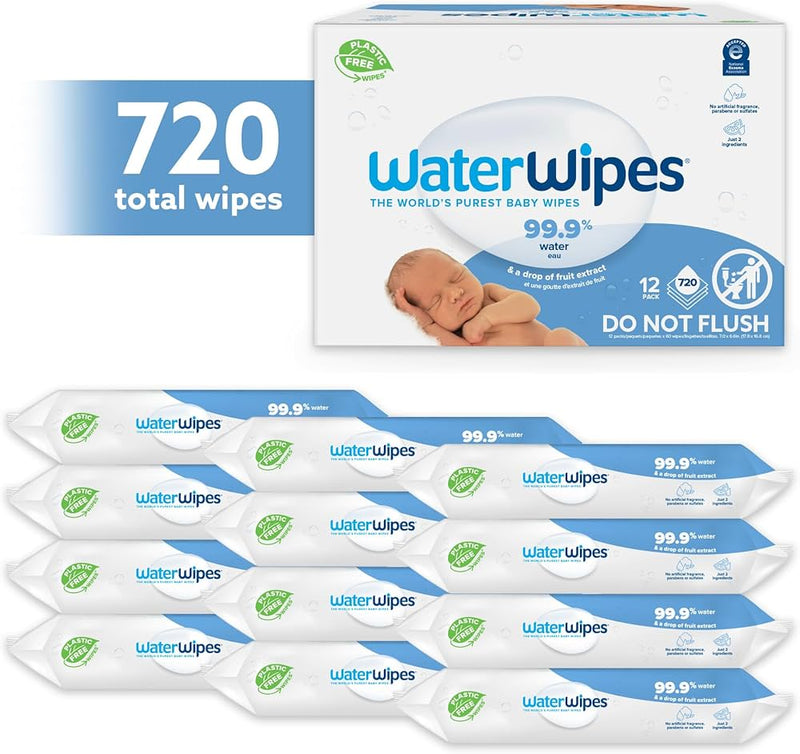 WaterWipes Biodegradable Baby Wipes 99.9% Water | Pack of 720