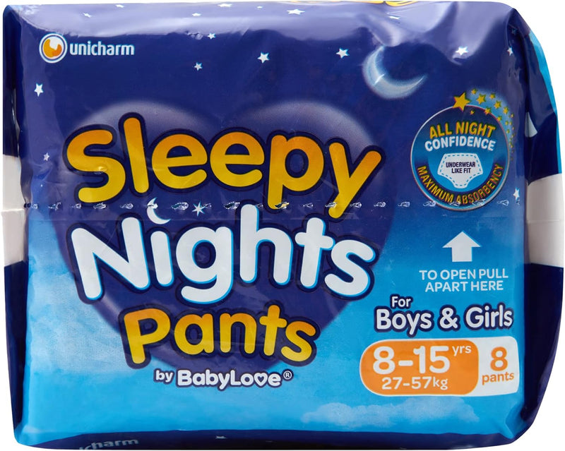 BabyLove Sleepy Nights Pants 8-15yrs, 27-57kg (8 pack)