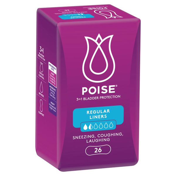 Poise Liners For Bladder Leaks Regular | 26 per Packet