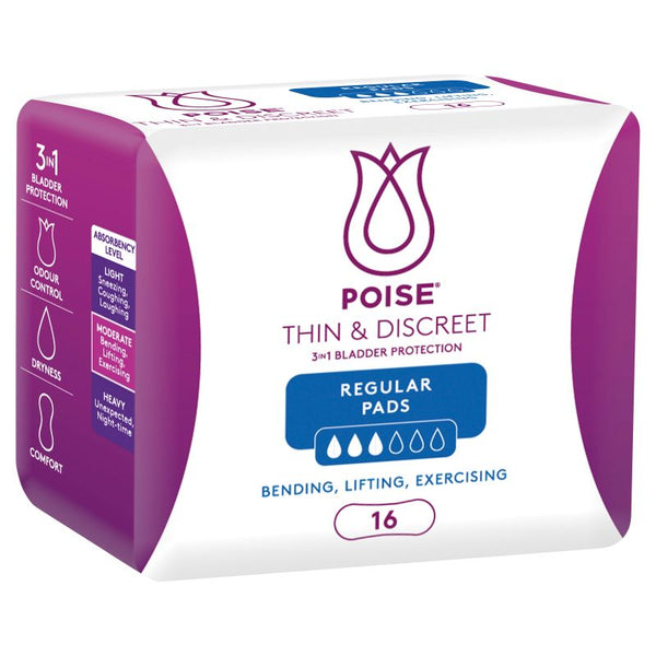 Poise Thin and Discreet Pad Regular | 16 per packet