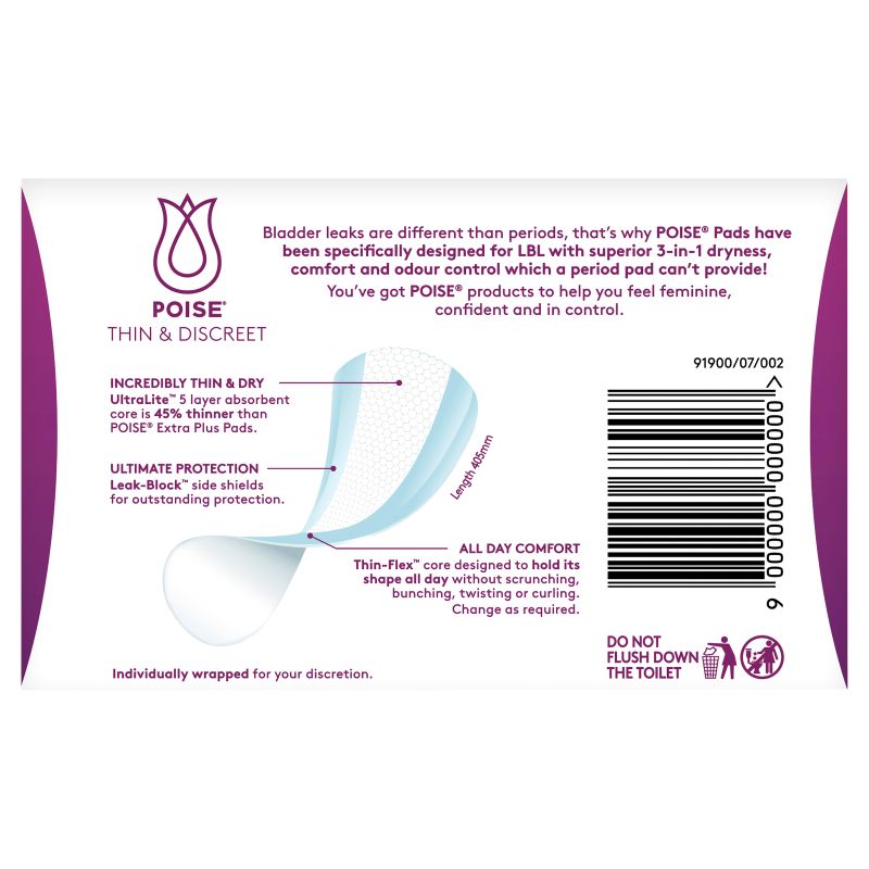 Poise Thin & Discreet Ultra Long Pads | 8 per Packet