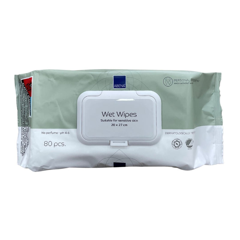 Abena Wet Body Wipes, Fragrance Free | Pack of 80