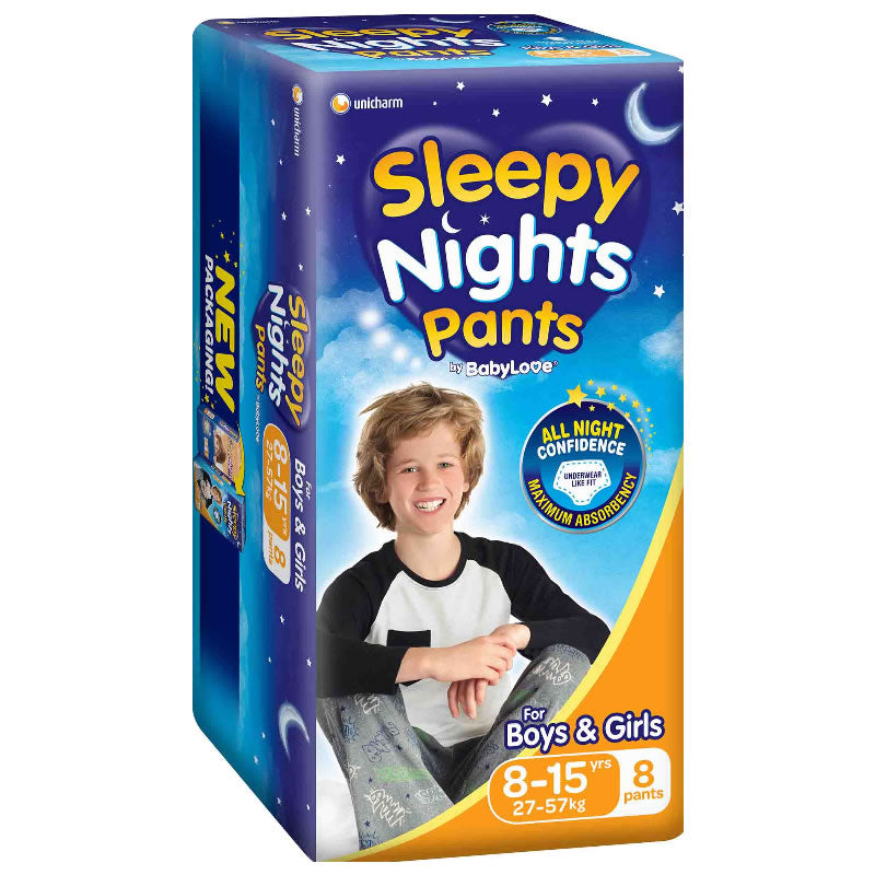 BabyLove Sleepy Nights Pants 8-15yrs, 27-57kg (8 pack)