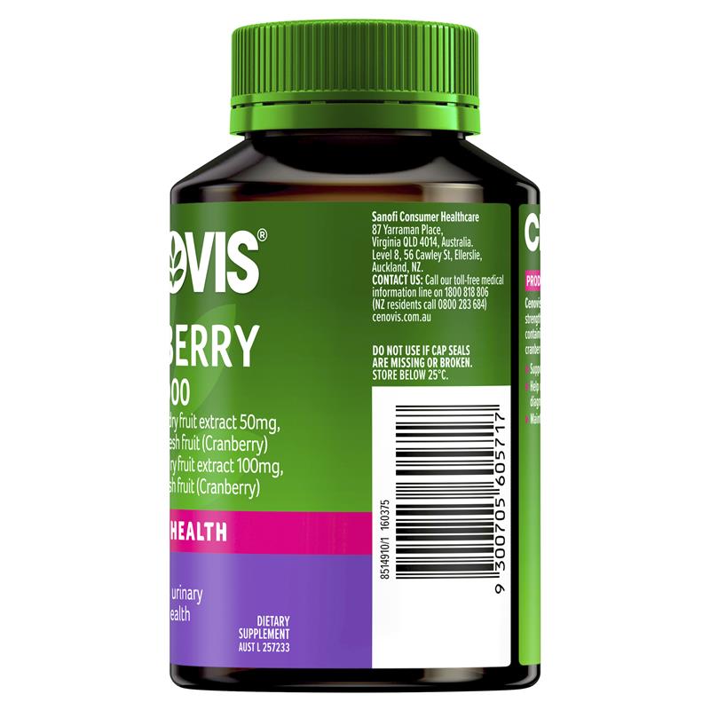 Cenovis Cranberry 30,000 for Women's Health | Bottle of 90 Capsules