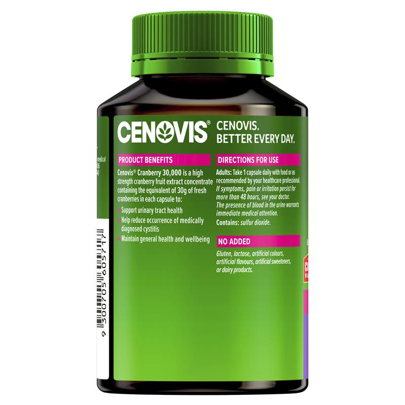 Cenovis Cranberry 30,000 for Women's Health | Bottle of 90 Capsules