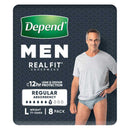 Depend Real Fit Underwear for Men | Pack of 8