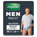 Depend Real Fit Underwear for Men | Pack of 8