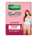 Depend Real Fit Regular Underwear for Women | Pack of 8