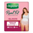 Depend Real Fit Regular Underwear for Women | Pack of 8