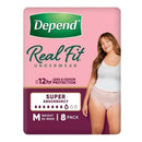 Depend Real Fit SUPER Underwear for Women | Pack of 8