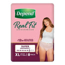 Depend Real Fit SUPER Underwear for Women | Pack of 8