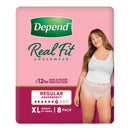 Depend Real Fit Regular Underwear for Women | Pack of 8