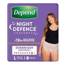 Depend Underwear RealFit Female Night Defence Size Large | Pack of 8
