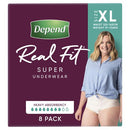 Depend Real Fit SUPER Underwear for Women | Pack of 8