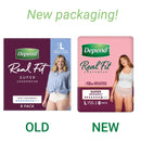 Depend Real Fit SUPER Underwear for Women | Pack of 8