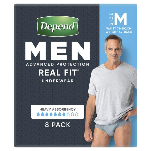 Depend Real Fit Underwear for Men | Pack of 8