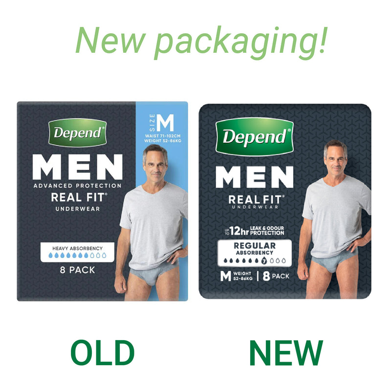 Depend Real Fit Underwear for Men | Pack of 8